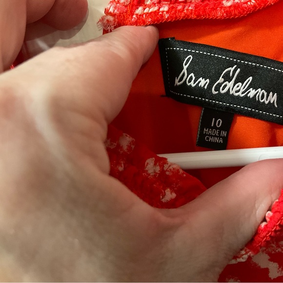 Sam Edelman Red Maxi Dress with Ruffled Neckline - Picture 3 of 9